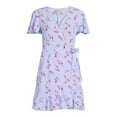 thumbnail image 3 of Nine.Eight Women Flutter Sleeve Short Wrap Dress, 3 of 5