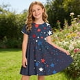thumbnail image 5 of Amidoa Girl Dresses Swing Short Sleeve A-Line 4th of July Dress Summer Casual Sundress for Kids Multicolor Size 11, 5 of 9