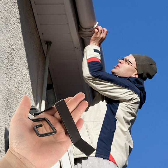 Beaupretty Rain Chain Cup Hook Dark Brown Iron for Balcony Use with Rust-Resistant Painted Adapter 2Set