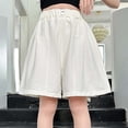thumbnail image 2 of Girls Bermuda Shorts Elastic Waist Wide Leg Shorts Summer Lightweight Loose Fit Shorts with Pockets for 5-15 Years, 2 of 8