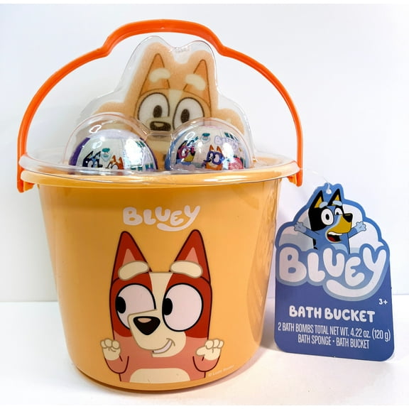 BBC Studios Bluey Bath Bomb with Sponge, 2 Count, Very Berry