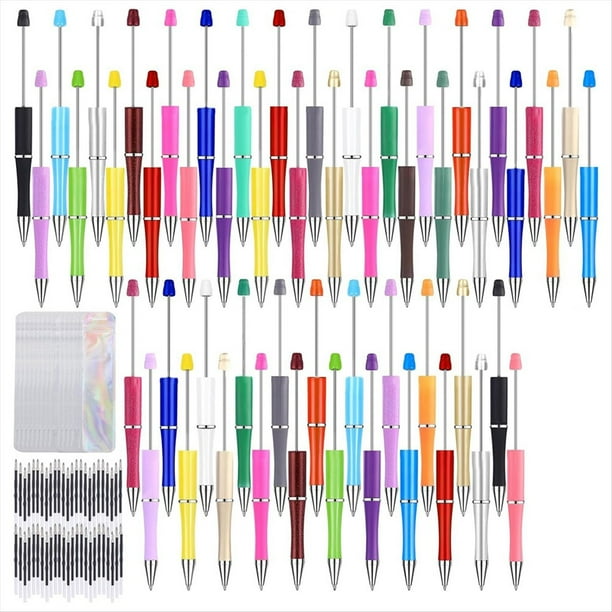 Kit de 150 Bolígrafos con Cuentas para Manualidades, Multicolores, con Recambios y Bolsas, para Estudiantes y Adolescentes.