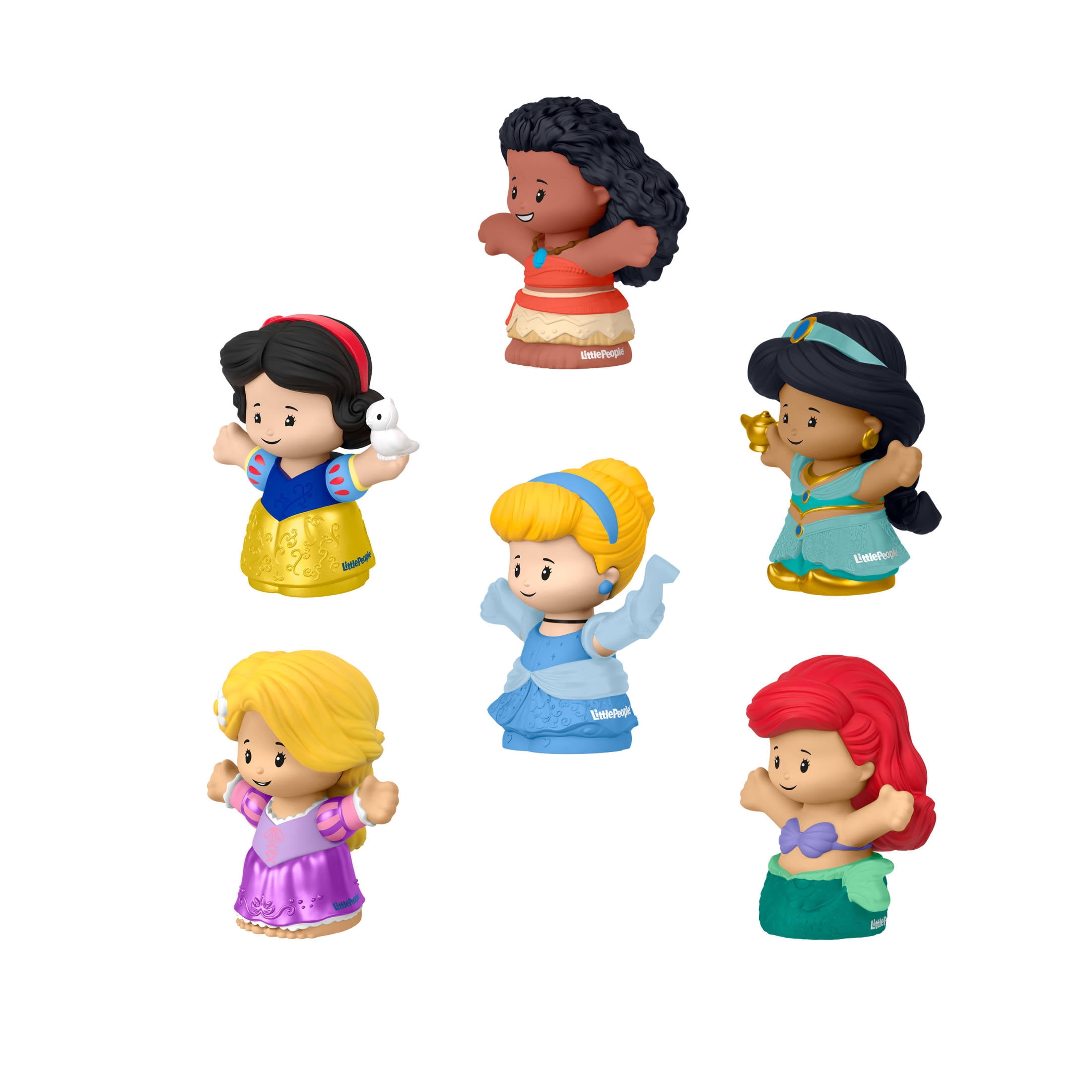Fisher-Price Little People Disney Princess Figure Pack, 6 Characters for Toddlers & Kids