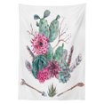 thumbnail image 3 of Ambesonne Cactus Tablecloth Rectangular Table Cover, Exotic Bouquet Vintage, 52"x70", Green Pink Brown, 3 of 4