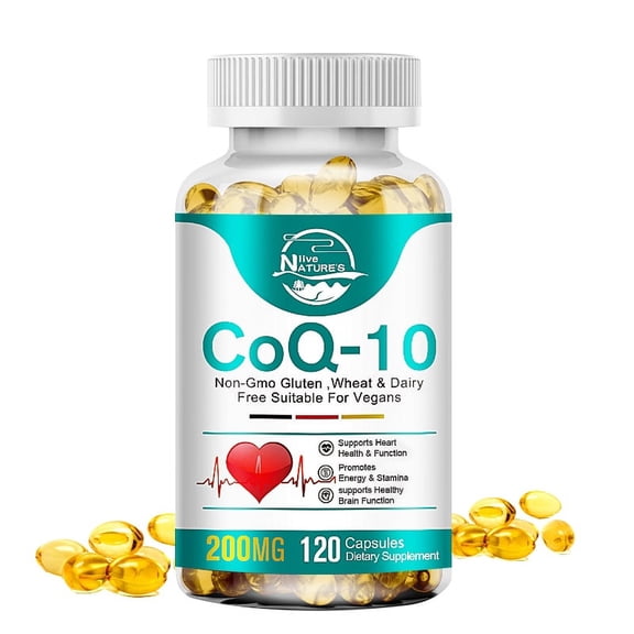 Nature's Live 200mg CoQ 10 Coenzyme Q10 120 Capsules Cardiovascular Heart Health Daily Support,120 capsules
