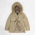 thumbnail image 6 of Tiqkatyck Trench Coat Women's Winter Mid Length Hooded Large Collar with Detachable Edges Oversized Plush Jacket Plus Size Tops Clearance Long Sleeve Tops Khaki M, 6 of 9