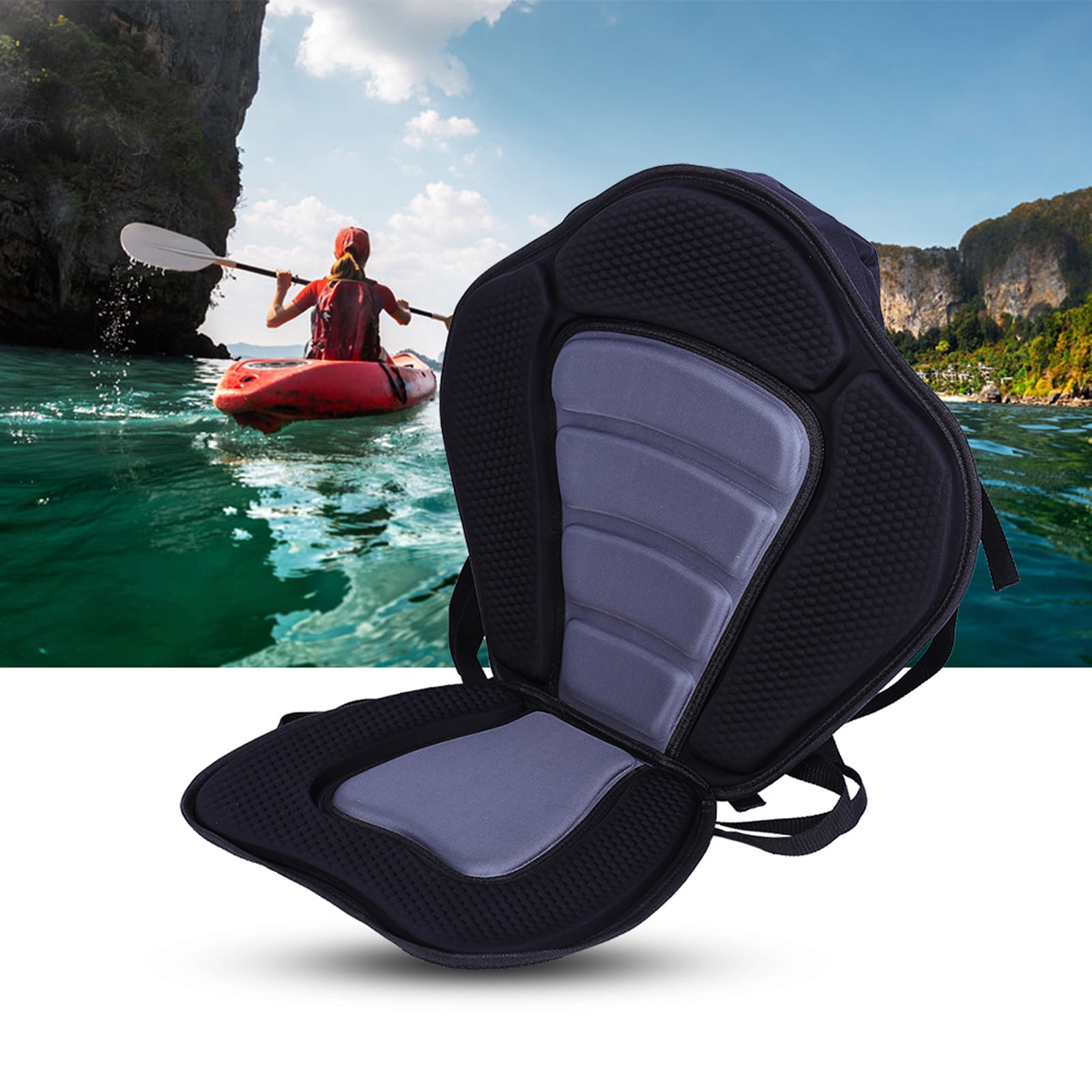 Perfect for Canoeing & Sit-On-Top Kayaking Comfortable Padded Kayak Seat with Detachable Back Bag
