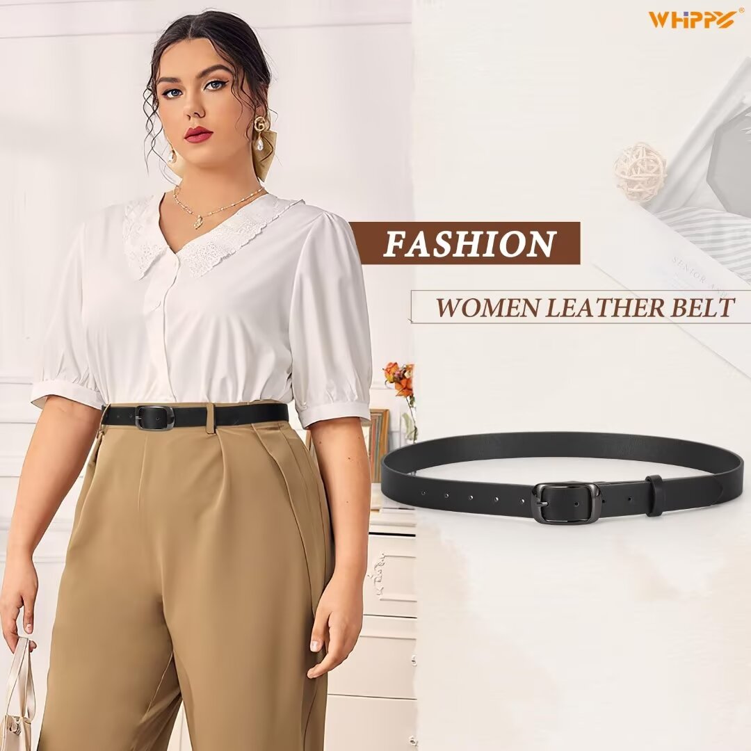 Whippy Women's Plus Size Leather Belt Pin Buckle photo 5