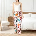 thumbnail image 4 of Balery Autumn Pumpkins Fall Leaves Pantalones de pijama para mujer, pijamas ultraligeros, pantalones de estar por casa-Small, 4 of 6