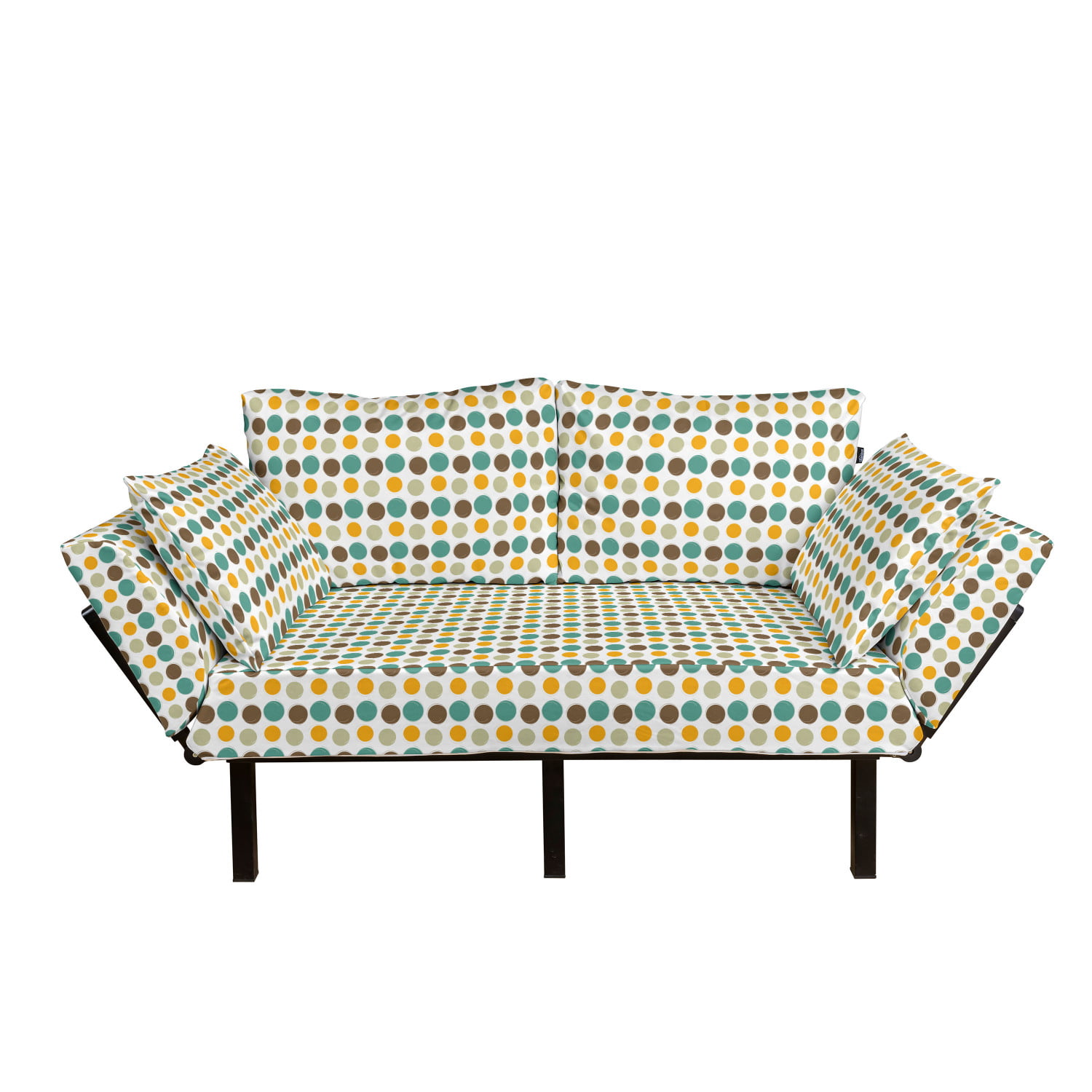 Retro Futon Couch, Different Colored Hand Drawn Spots Dots Circles Abstract  Repeating Geometric Pattern, Daybed with Metal Frame Upholstered Sofa for  Living Dorm, Loveseat, Multicolor, by Ambesonne - Walmart.com