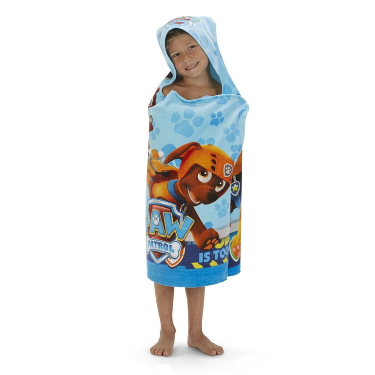 PAW Patrol Kids Bath and Beach Hooded Towel Wrap, 100% Cotton