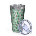 thumbnail image 2 of 16oz Tumblers Light Blue Christmas Santa and Tree Pattern Stainless Steel Vacuum Insulated Double Wall Travel Tumbler Cups Mug with Lid and Straw,Cleaning Brush for Coffee,Tea, 2 of 4