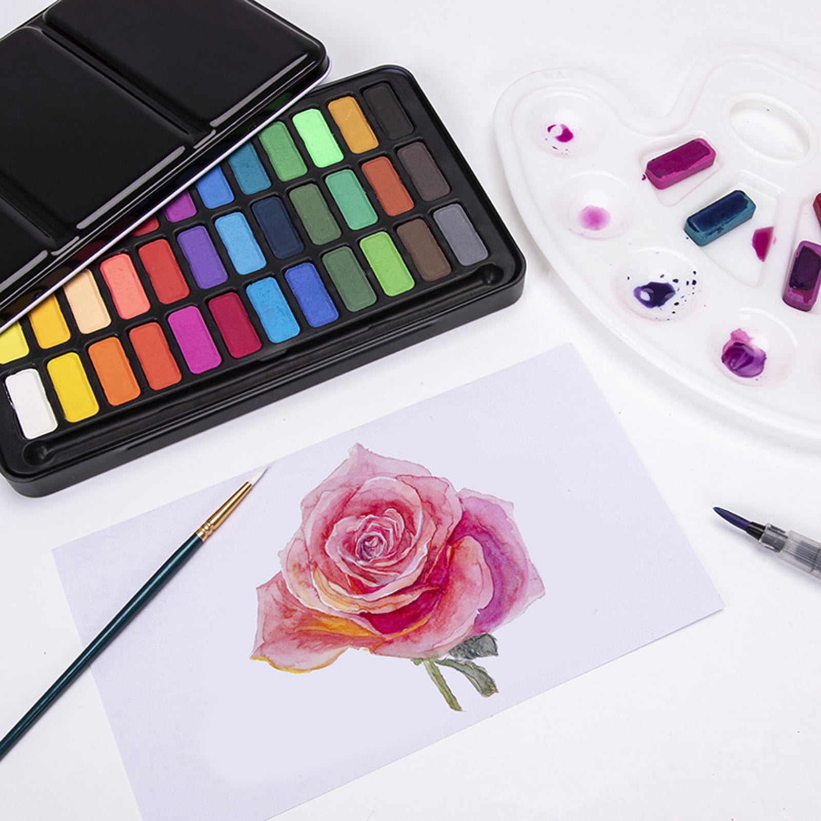 Professional Watercolor Paint Set Adult 36 Water Colors for Adult Paints Kit Color Pallet 36 PC Palette with Brush Pen | Water Color Paints to Paint
