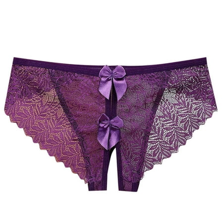 Womens Thongs Underwear Low Rise Lace Thongs Cut out Mesh Underwear Crotchless Panties for Women Lace Lingerie for Women