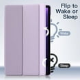 thumbnail image 5 of JETech Case for Samsung Galaxy Tab S10 FE / S9 FE 10.9-Inch, Slim Translucent Back Tri-Fold Stand Protective Tablet Cover, Support S Pen Charging, Auto Wake/Sleep (Lavender), 5 of 7
