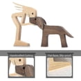 thumbnail image 4 of Wooden Sculptures Handmade Accents Craft Figurine For Home Decor Accents, Woman And Dog Wooden Statue, Animal Sculptures Collection, Gift For Men Wome, 4 of 5
