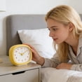 thumbnail image 4 of Linnome Small Alarm Clock for Bedroom Non Digital Table Clock Silent Timepiece for Home Office 4.5x3.9x2 Inch Yellow, 4 of 6