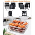 thumbnail image 3 of 3Pcs Steel Air Fryer Basket, Three Layer Stainless Steel Square Racks Fit for 7.5L-8L Square Air Fryer and Instant Vortex Fryer, 3 of 7