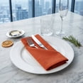 thumbnail image 4 of Pack of 12 Cloth Napkins - Cotton, Washable, Reusable for Dining Table, Restaurant, Weddings, Events, and Parties Orange 13x13inch, 4 of 6