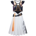 thumbnail image 2 of Halloween Costume Pop Star Stage Outfit Black Gold Crop Top and Long Skirt 2-Piece Outfit,Pop Idol Dress Up Set for Halloween,Cosplay and Theme Parties,Size 140, 2 of 7