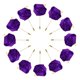 thumbnail image 1 of Ramilletes de rosa Unique Bargains con Alfileres para Hombres Ceremonia de Boda Morado oscuro, 1 of 5