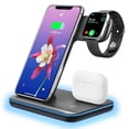 thumbnail image 1 of Cargador inalámbrico tres en uno vertical multifunción de carga rápida de 15 W adecuado para auriculares de teléfono móvil Apple Watch, 1 of 5