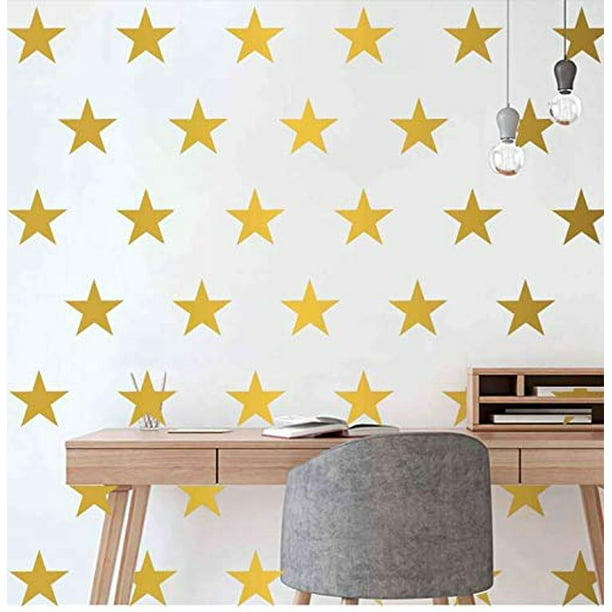 DXLING 48pcs/Set of Stars Vinyl Wall Decor Stickers DIY White Star Wall