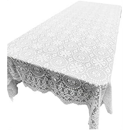 

Heavy Knit Lace Tablecloth 60X84 White