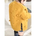 thumbnail image 4 of Spring hue Baby Girl Warm Sweater Knitted Bubble Ball 3D Pom Cardigan Coat, 4 of 6