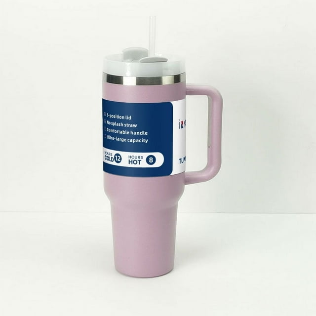 Vaso INNOTECHSC de 40 oz con Asa y Tapa con Pajita | Vaso Aislado, Botella de Agua Reutilizable de Acero Inoxidable, Taza de Viaje, Portavasos, Apto para el Hogar, la Oficina O el Automóvil