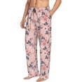thumbnail image 2 of Uemuo Tropical Plants Pattern Men's Wide Leg Palazzo Lounge Pants with Pockets Light Weight Loose Comfy Casual Pajama Pants-X-Large, 2 of 9