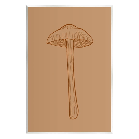 Stupell Industries Botanical Mushroom Outline Nature Graphic Art Unframed Art Print Wall Art, Design by Ziwei Li
