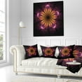 thumbnail image 3 of Designart Glittering Gold Purple Fractal Flower - Floral Throw Pillow - 18x18, 3 of 5