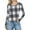 Black-Shirts, variant on Women's Slim Fit Plaid Shirts Crew Neck Long Sleeve Tops Winter Casual Ribbed Blouse