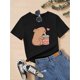 thumbnail image 1 of Girls' Cute Guinea Pig Graphic T-Shirt - Casual Crew Neck Short Sleeve, Breathable Knit Top for Summer, 1 of 6