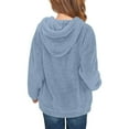 thumbnail image 6 of Meichang Girls Fuzzy Fleece Hoodies Winter Warm Long Sleeve Hooded Sweatshirts Oversized Hoodie Casual Sweatshirt Sherpa Pullover with Pocket, 6 of 9