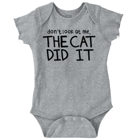 Dont Look At Me The Cat Did It Romper Boys or Girls Infant Baby Brisco Brands 12M