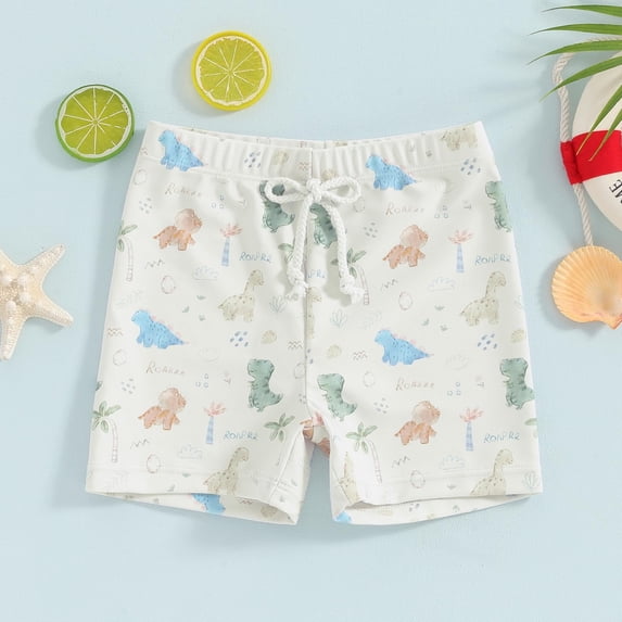 uikmnh Boys Swim Shorts Cute Dinosaur Print Summer Swimwear Size:3-4 Years