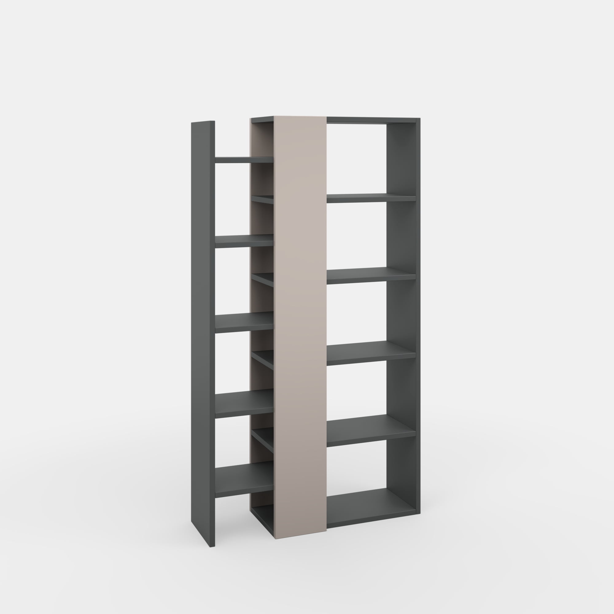 Ada Home Decor Boise Multiple Tier Open Shelf Modern Bookcase, Anthracite/Light Mocha