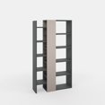 thumbnail image 2 of Ada Home Decor Boise Multiple Tier Open Shelf Modern Bookcase, Anthracite/Light Mocha, 2 of 7