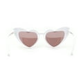 thumbnail image 4 of Girls Kids Size Iconic Cat Eye Heart Shape Cutie Sunglasses White Burgundy Mirror, 4 of 4