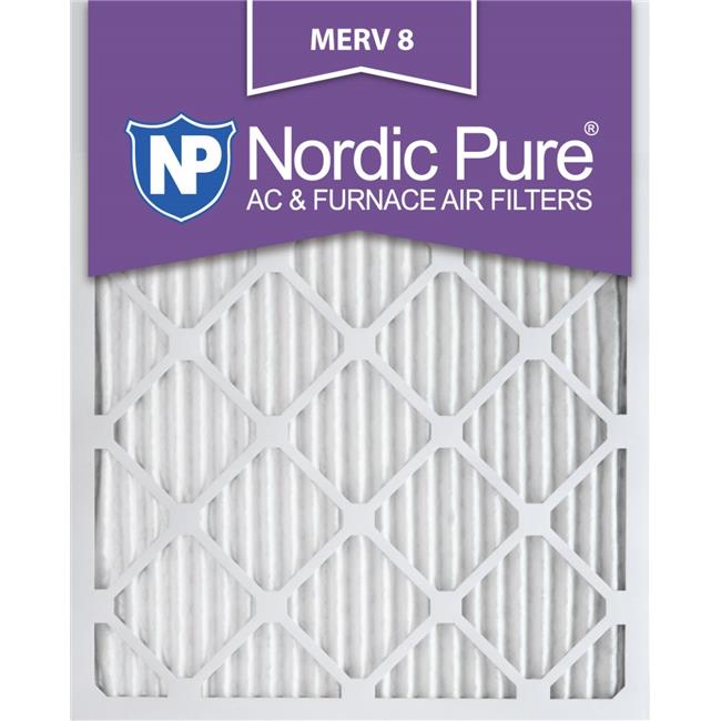 Nordic Pure 8x14x1 Exact MERV 8 Pure Carbon Pleated Odor Reduction AC Furnace Air Filters 3 Pack