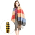 thumbnail image 1 of Bufanda de invierno Macarena para Mujer Tartán Gran Rejil Suaves Chal Amarillo, 1 of 7