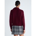 thumbnail image 3 of Free Assembly Women’s Tie Neck Cable Knit Sweater, Midweight, Sizes XS-XXL, 3 of 5