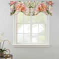 thumbnail image 2 of Tie Up Valances for Windows, Spring Pink White Floral Adjustable Valance Curtains Window Treatment for Living Room/Bedroom, Pastoral Botanical Flowers Rod Pocket Kitchen Curtains & Drapes 42x12 Inch, 2 of 9