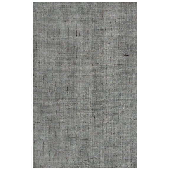 Alora Decor Zion 8'6" x 11'6" Checked/Solid Gray/Ivory Hand-Tufted Area Rug
