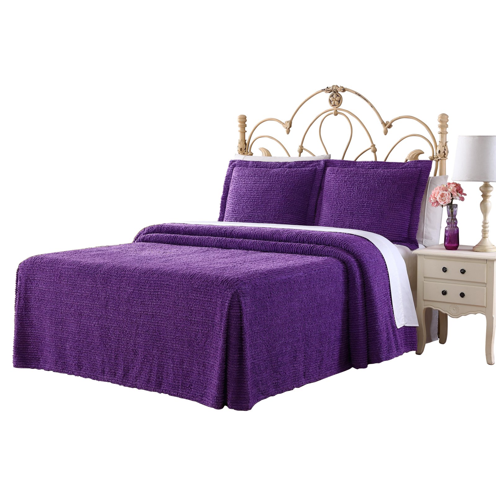 Richland Chenille Solid Bedspread, Twin