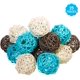 thumbnail image 2 of Bola de ratán, 15 piezas Bola de mimbre de 2 pulgadas Bola decorativa Orbes Rellenos de jarrón Azul claro + Gris + Blanco Sailing Electrónica, 2 of 6