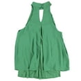 thumbnail image 2 of bar III Womens Keyhole Cold Shoulder Blouse, Green, X-Large, 2 of 2