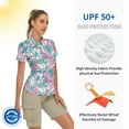 thumbnail image 5 of Short Sleeve Zip Polo Shirt for Women Moisture Wicking Athletic Golf Tennis Top, 5 of 9